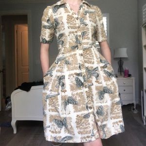 Corduroy Vintage inspired Anthropologie dress